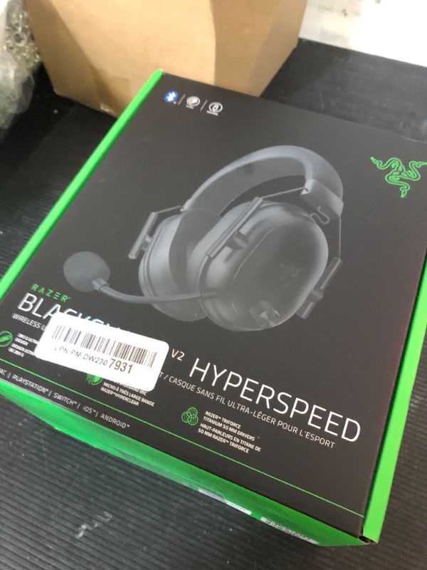 Photo 1 of Razer BlackShark V2 HyperSpeed Wireless Gaming Headset: 280g Lightweight - THX Spatial Audio - Bendable Mic - 50mm Drivers - 2.4GHz, Bluetooth or USB - 70 Hr Battery w/USB Type C Charging - Black