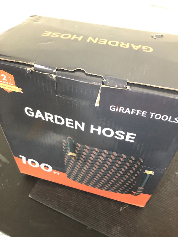 Photo 1 of Giraffe Tools Garden Hose 100FT 1/2” Lightweight Flexible Water Hoses Burst 600 psi with 9 Spray Function Nozzle Heavy Duty Hose