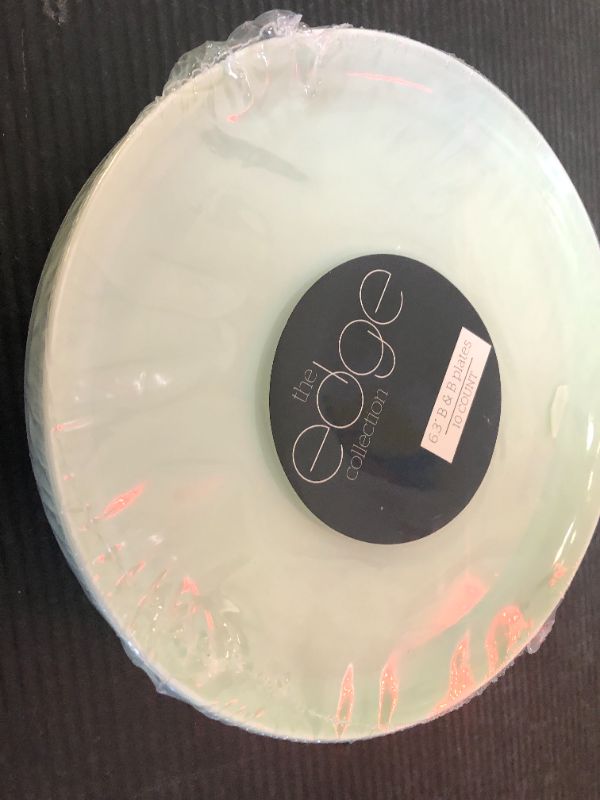 Photo 1 of PLASTICPRO [30 Pack 6.3''] Mint Green Plastic Party Plates Edge Collection Premium heavyweight Elegant Disposable Tableware Dishes