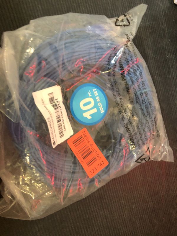Photo 1 of Monoprice Cat6A 20ft Black 10-Pk Patch Cable UTP 30AWG 10G Pure Bare Copper Snagless RJ45 SlimRun Series Ethernet Cable