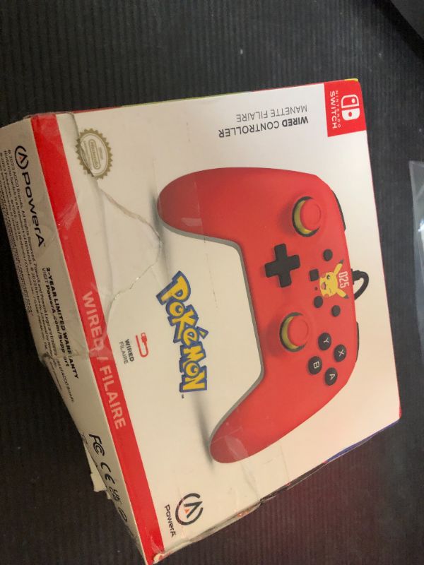 Photo 1 of PowerA Nintendo Switch Wired Controller - Laughing Pikachu, Pokemon Switch Controller, Detachable 10ft USB Cable, Plug & Play, Officially Licensed by Nintendo