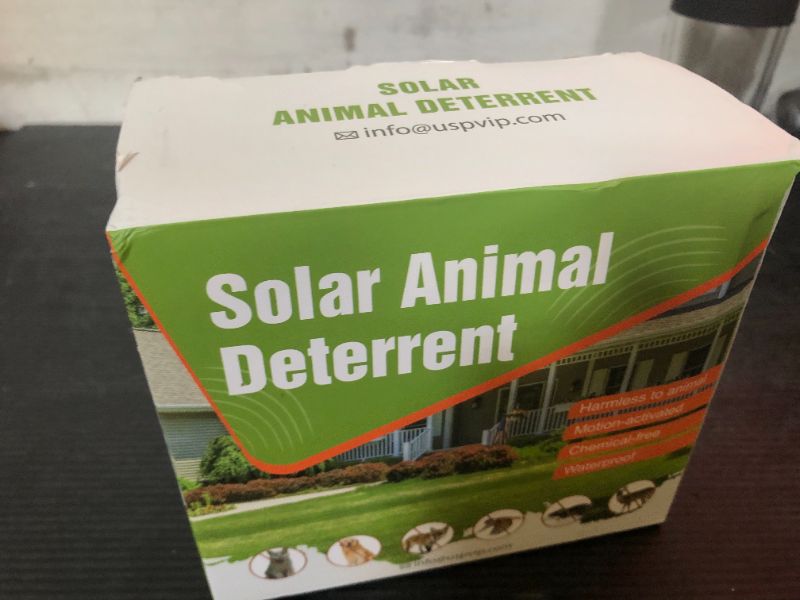 Photo 1 of Ultrasonic Cat Deterrent, Solar Powered Deterrent with Motion Sensor and Flashing Lights Outdoor Solar Farm Garden Yard Device Dogs Cats