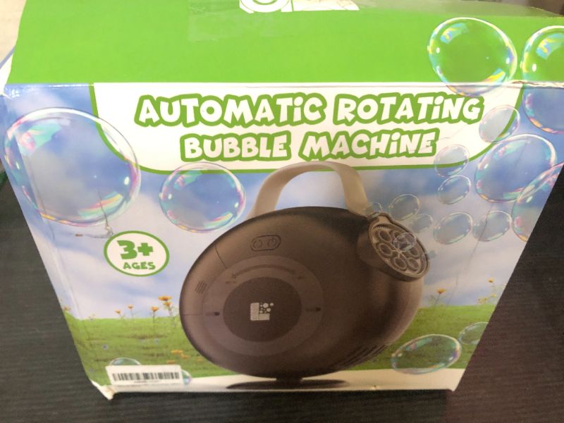 Photo 1 of Bubble Machine, Automatic Bubble Blower for Kids Toddlers, 8000+ Bubbles Per Minute, 90° 200° Oscillating Electric Plug-in or Batteries Bubble Maker, Bubble Toys for Outdoor Birthday Party - White