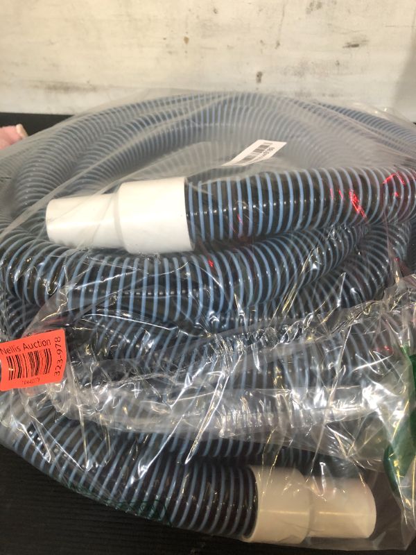 Photo 1 of Pool Vacuum Hose With Swivel Cuff 1-1/4" Diameter 27FT Flexible Heavy Duty Pool Vacuum Cleaning Hose Perfect for Above&In Ground Swimming Pool