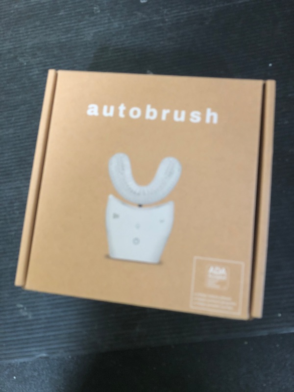 Photo 1 of autobrush Sonic Pro U Shaped Adult Electric Toothbrush with Unique 360° Nylon Bristles, 3 Cleaning Modes, Ultrasonic LED Lights, Rechargeable, Waterproof (Double-Sided, White)