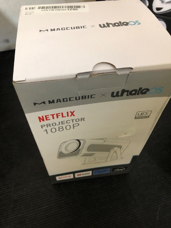 Photo 1 of [Netflix-Licensed] Magcubic Mini Projector with Wifi and Bluetooth, Built-in Android 13, Portable Smart 1080P Projector with 4K Support, Auto Keystone, Voice Control, HY320 NTV (White)