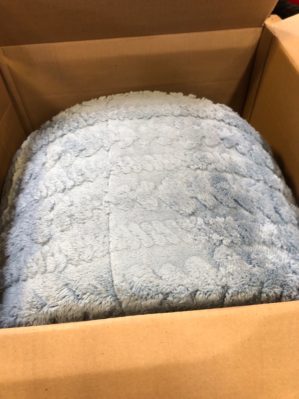 Photo 1 of Asuprui Round Footstool Ottoman, 20x14 Inches Multi-Functional Modern Foot Stool,Floor Poufs, Sofa Footrest Extra Seating for Living Room, Entryway, Hallways and Bedrooms (Blue)