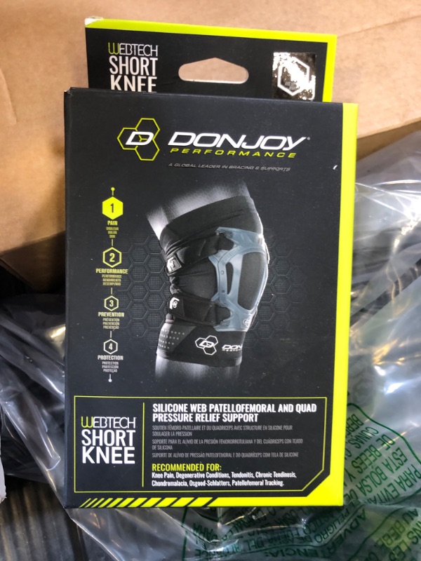 Photo 1 of DonJoy Performance WEBTECH Short Knee Support Brace with Compression Undersleeve: Black, Medium