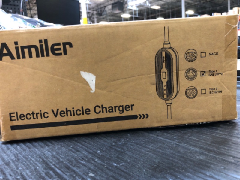 Photo 1 of AIMILER Level 2 Electric Vehicle (EV) Charger(32Amp, 220V-240V, NEMA 14-50 Plug), 25ft Cable ETL Listed Portable Indoor/Outdoor EVSE SAE J1772 EV Car Charging Station w/Delay Timer, WiFi Enabled