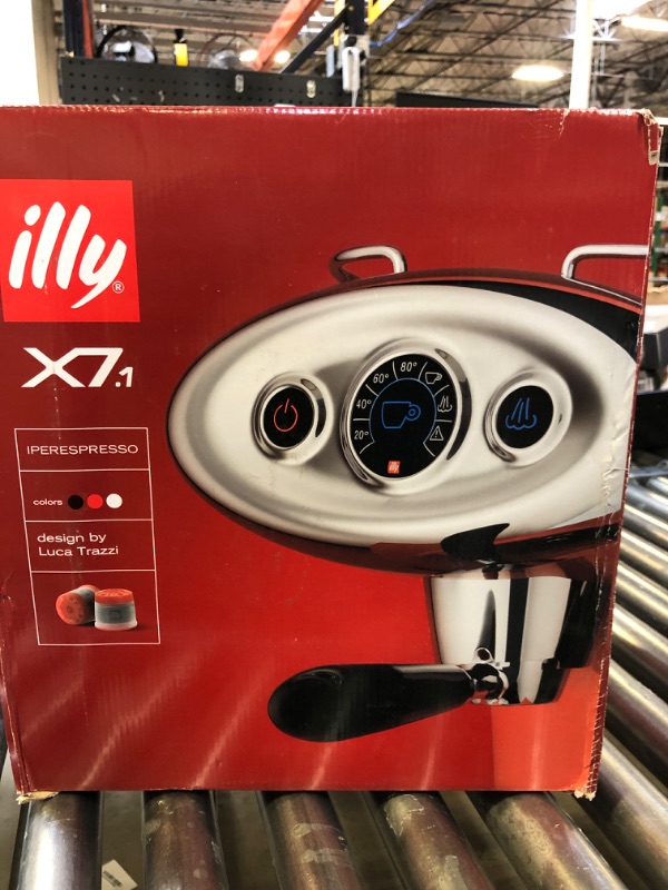 Photo 1 of Illy X7.1 Espresso Single-Serve Machine, Barista Quality Espresso Machine for iperEspresso capsules with Milk Frother Steam Wand (Red)