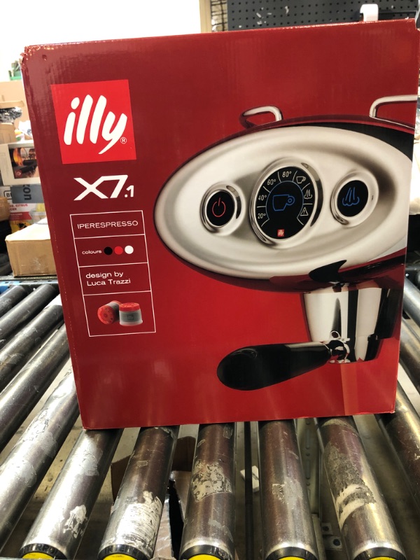 Photo 1 of Illy X7.1 Espresso Single-Serve Machine, Barista Quality Espresso Machine for iperEspresso capsules with Milk Frother Steam Wand (Red)