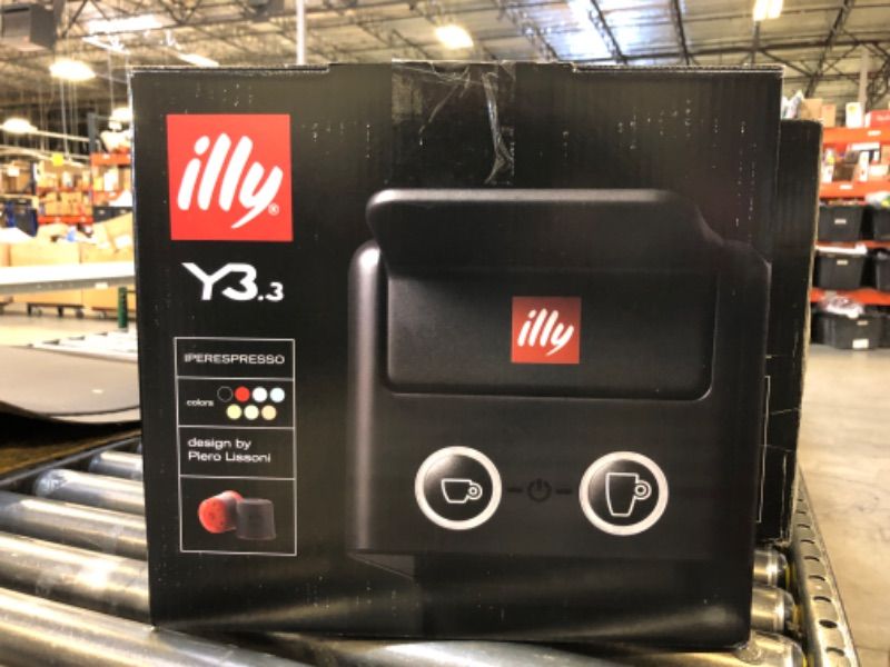 Photo 1 of Illy Y3.3 Espresso Machine, Single Serve Coffee Machine for IperEspresso Capsules, Single Cup Espresso Maker (Black)