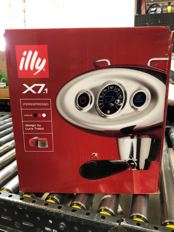 Photo 1 of Illy X7.1 Espresso Single-Serve Machine, Barista Quality Espresso Machine for iperEspresso capsules with Milk Frother Steam Wand (Red)