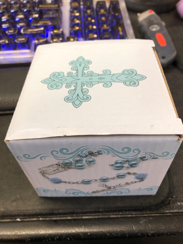 Photo 1 of Cascade Goods - Blue My First Rosary and Keepsake Box, Catholic Baptism Gifts for Boys, Blessed First Communion Gifts for Boys or Girl Christening from Godparents