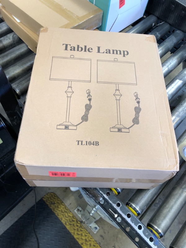 Photo 1 of CNXIN 26" Farmhouse Table Lamps for Bedroom Set 2, Buffet Lamps with 3-Color Temperatures for Living Room End Table Lamp, Tall Vintage Bedside Nightstand Lamps with Dual USB Ports, Bulbs Included