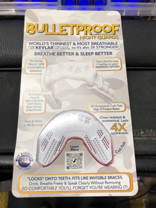 Photo 1 of BulletProof Night Guard: World’s Thinnest Mouth Guard For Grinding Teeth At Night. TMJ Bite Clenching Mouthguard For Sleeping. Women Men Nighttime Dental Bruxism Relief Nightguard for Sleep Adult Kids