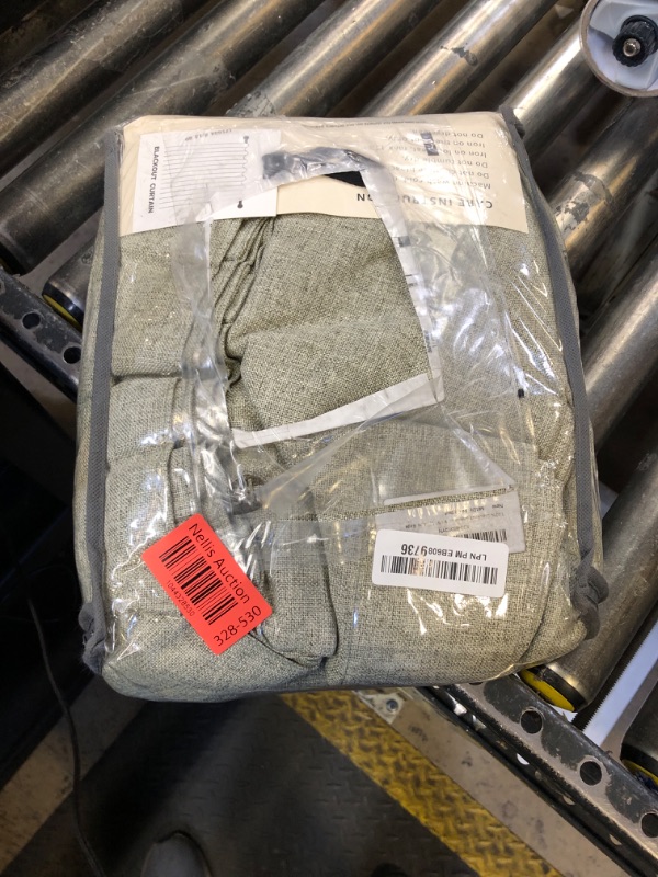 Photo 1 of 100% Blackout Shield Linen Blackout Curtains for Bedroom 96 Inches Long, Back Tab/Rod Pocket Living Room Drapes, Thermal Insulated Blackout Curtains 2 Panels Set, 50" W x 96" L, Light Sage