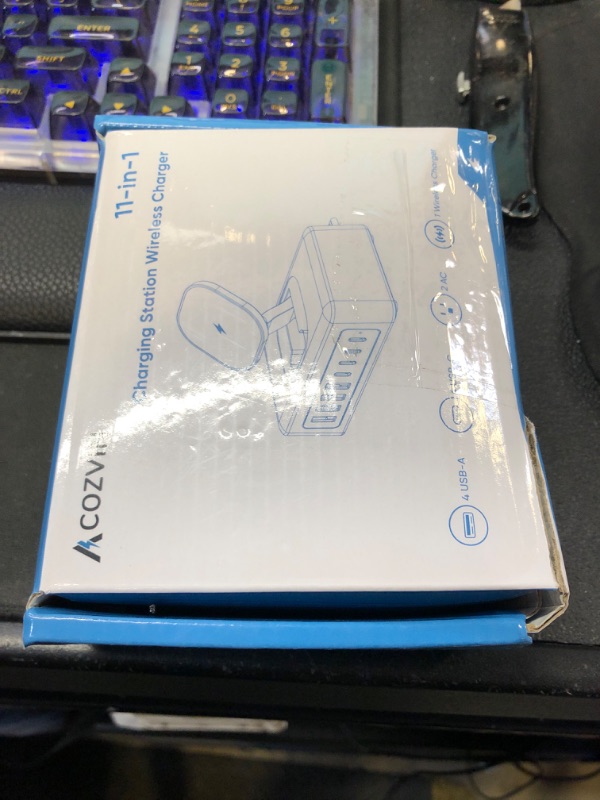 Photo 1 of 11-in-1 Fast Charging Station, ACOZVIN USB C Charger Block with 2AC Outlets & Wireless Charger, 5ft Flat Plug USB C Power Strip, PD 65W Laptop Charger Compatible with MacBook Pro, iPhone 16/15/14 etc