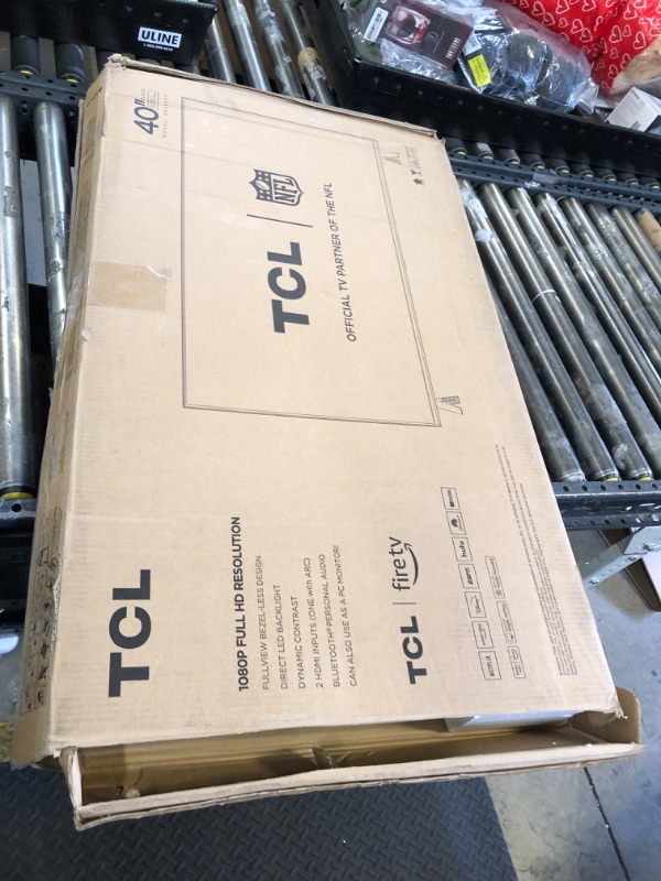 Photo 1 of DAMAGED SCREEN, SOLD FOR PARTS **** TCL 40-Inch Class S3 1080p LED Smart TV with Fire TV (40S350F, 2023 Model), Alexa Built-in, Apple AirPlay Compatibility, Streaming FHD Television,Black 