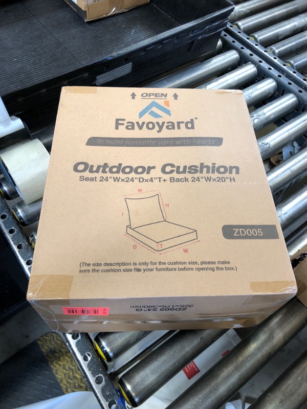 Photo 1 of Favoyard Outdoor Seat Cushion Set 24 x 24 Inch Waterproof & Fade Resistant Patio Furniture Cushions with Removable Cover, Handle and Adjustable Straps for Chair Sofa Couch