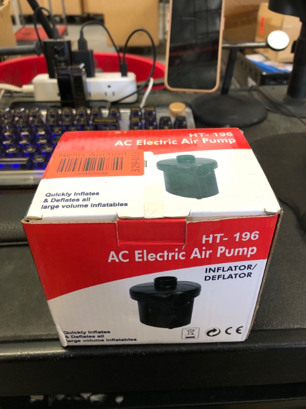 Photo 1 of Air Pump for Inflatables, Air Mattress Pump, Electric Air Pump with 3 Nozzles for Pool Floats, Air Mattress Beds, Inflatable Swimming Pools, Swimming Ring, Vacuum Storage Bag