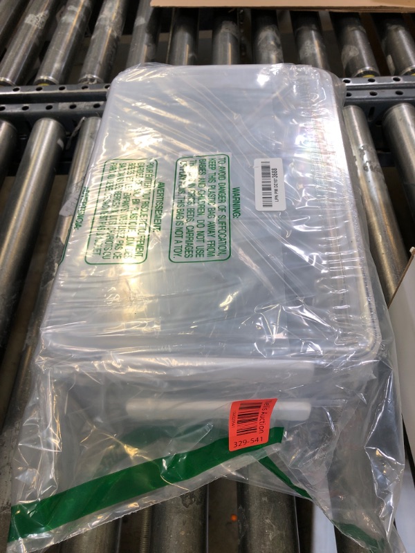 Photo 1 of RHONZHAO 2 Pack Clear Plastic File Storage Boxes with Latching Lids, Transparent Certificate Organizer with Handle, Portable Project Case for Drawers, Clear Stackable File Box (?White Latches, Large)