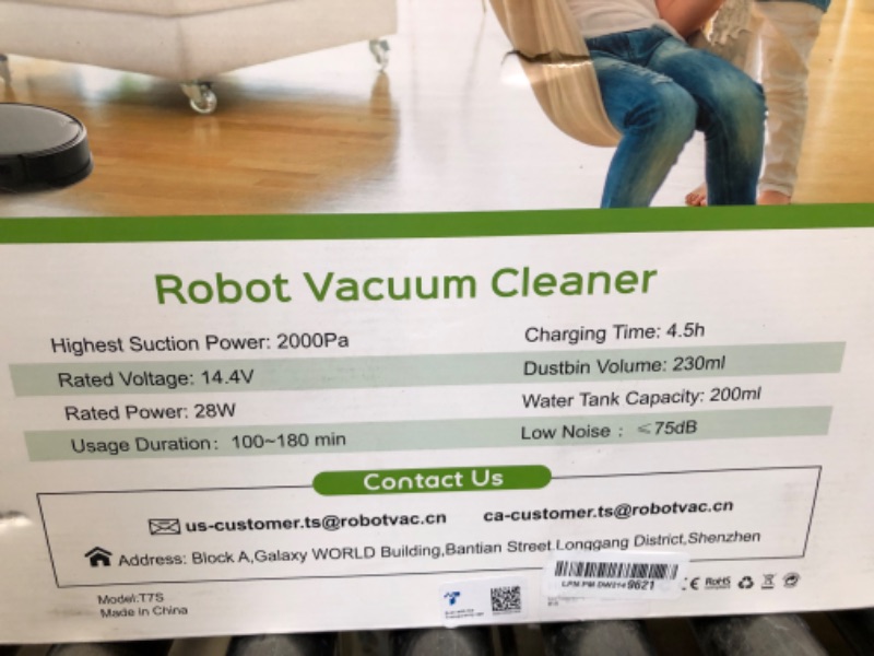 Photo 1 of Robot Vacuum and Mop Combo, 2 in 1 Mopping Robot Vacuum Cleaner with 2000Pa Max Suction, Wi-Fi/App/Remote, Schedule, Self-Charging Slim Robotic Vacuum, Ideal for Pet Hair, Low-Pile Carpet, Hard Floor