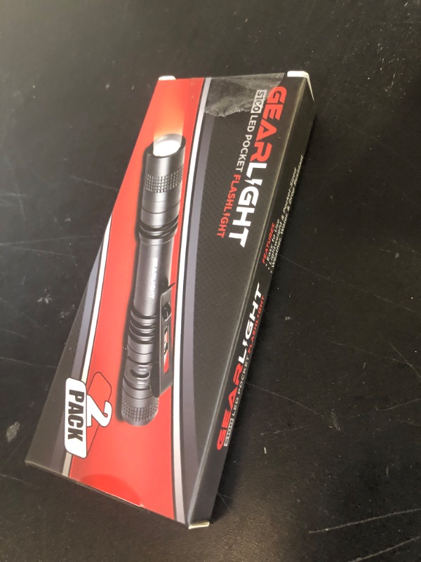 Photo 1 of GearLight S100 LED Pocket Pen Light- 2 Small, Compact Flashlights with Clip for Tight Spaces, Police Inspection, Nurses & Medical Use