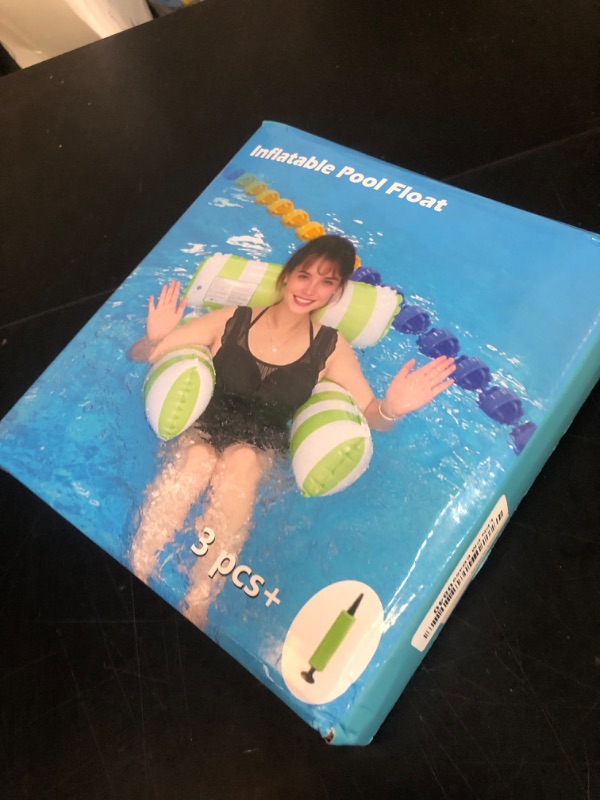 Photo 1 of 3 Pack Pool Floats Adult, 4-in-1 Inflatable water Hammock, 3 Tubes Inflatable Hammock for Adults, Portable Floating Chair Bed, Pool Floaties Toys for Adults Vacation Fun and Rest, Free inflatable pump