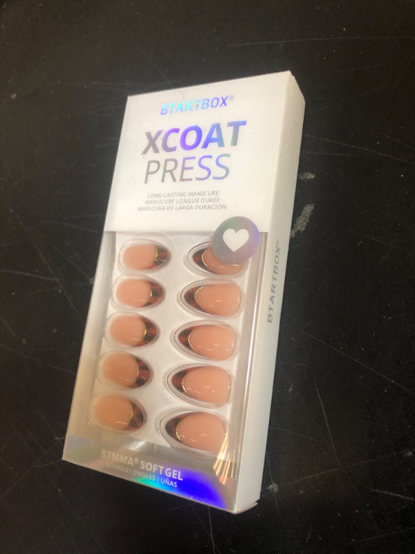 Photo 1 of BTArtbox Press On Nails Short Almond - Winter French Tip Press On Nails, Soft Gel Fake Nails Brown, Reusable Glue On Nails with Nail Glue in 16 Sizes, Tortoise Shell