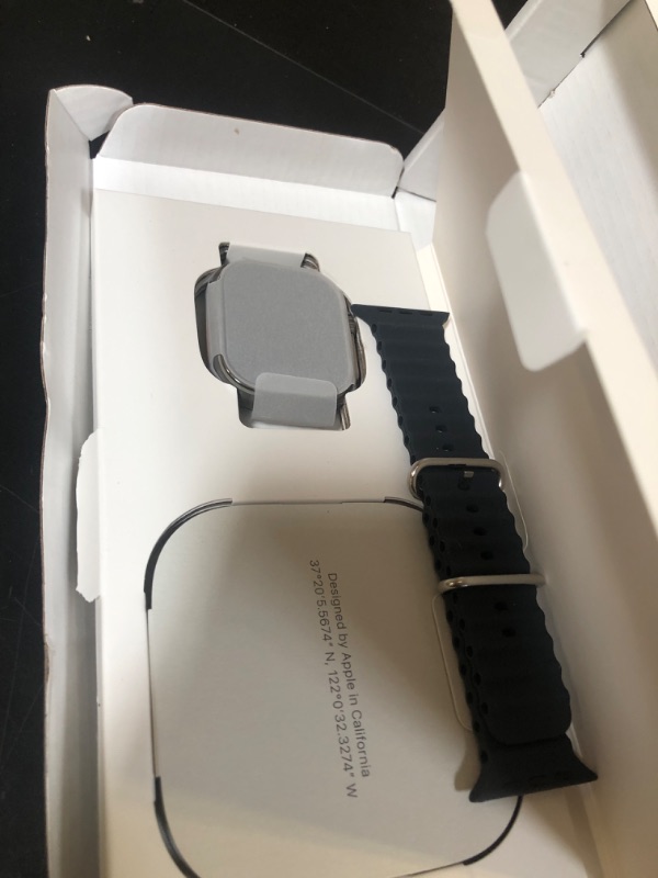 Photo 1 of Apple Watch Ultra [GPS + Cellular 49mm] Titanium Case with Midnight Ocean Band, One Size (Renewed Premium)