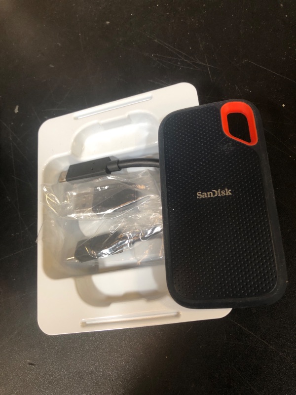 Photo 1 of SanDisk 4TB Extreme Portable SSD - Up to 1050MB/s, USB-C, USB 3.2 Gen 2, IP65 Water and Dust Resistance, Updated Firmware - External Solid State Drive - SDSSDE61-4T00-G25