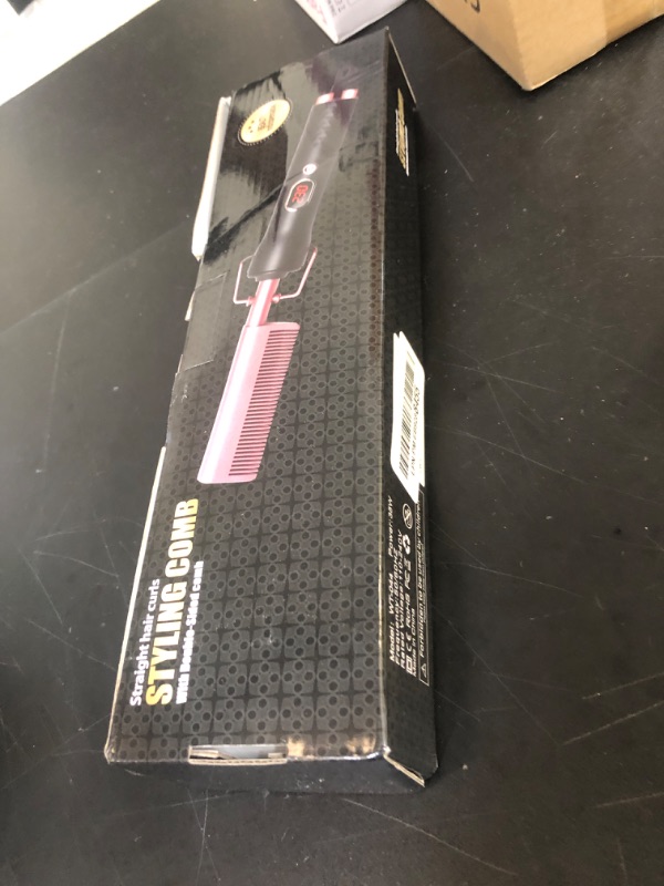 Photo 1 of Hot Comb,Electric Hot Comb for Wigs Human Hair with 12 Temp Settings,110-240V Straightening Comb for Black Hair,Heating Up to 450°F Pressing Combs