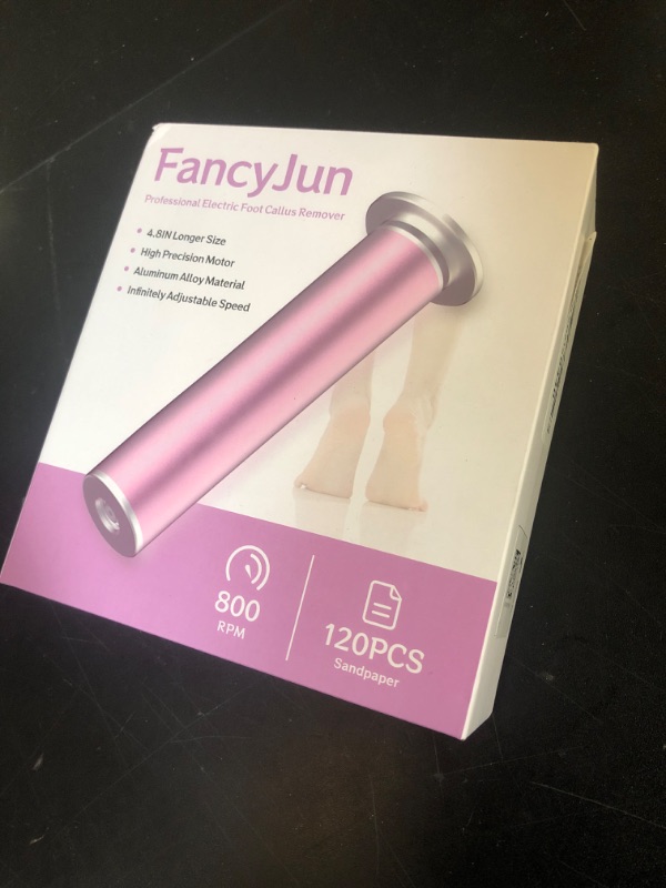 Photo 1 of FancyJun Professional 800RPM Electric Foot Callus Remover with 120pcs Sandpaper Discs, 4.8IN Aluminum Callus Remover for Feet, Stepless Speed Control Foot File for Dead Skin (Purple)