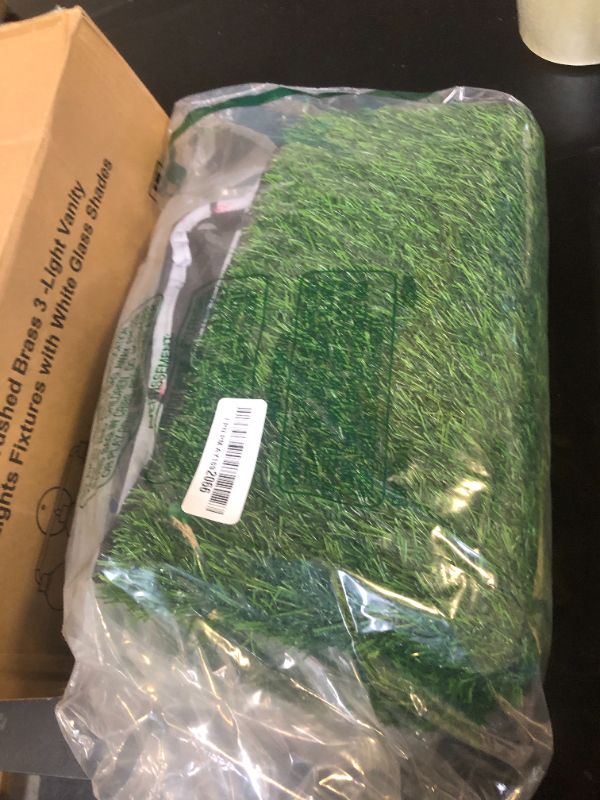 Photo 1 of Annexfun Dog Grass Mat with Pee Pad 38×23", Large Dog Litter Box Indoor Artificial Turf Grass Porch Waterproof Patio Potty Tray for Doggie Reusable Washable and Lawn for Replacement Puppy Training