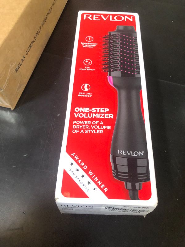 Photo 1 of REVLON One-Step Volumizer Hair Dryer and Styler, Improved Motor for Less Frizz, More Shine, and Reduced Heat Damage for Salon Style Round Brush for Blowout, Black (Amazon Exclusive)