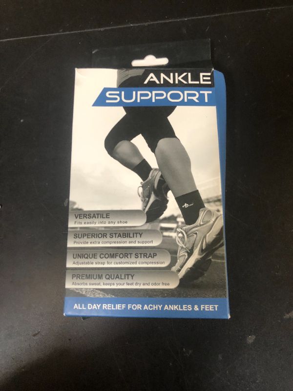 Photo 1 of ABIRAM Ankle Compression Sleeve, Foot Sleeve (1 Pair) with strap, Ankle Brace For Arch, Ankle Support, For Sprained Foot, Achilles Tendonitis, Plantar Fasciitis Relief, Women & Men