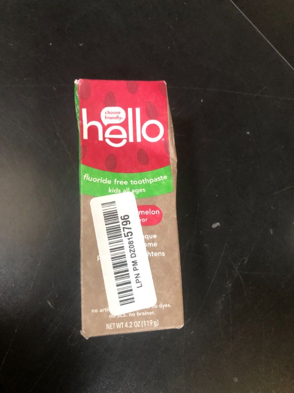 Photo 1 of hello Fresh Watermelon Fluoride Free Kids Toothpaste, 4.2 Oz Tube