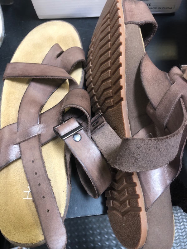 Photo 1 of Womens Green/Brown Sandals  Faux Suede and Leather Size 10