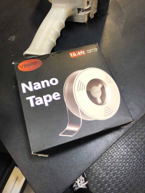 Photo 1 of vimiroo Double Sided Tape Heavy Duty, 16.4FT Nano Tape Extra Large Clear Mounting Tape, Removable Traceless Two Sided Adhesive Tape, Strong Grip Picture Hanging Strips Adhesive Poster Carpet Tape