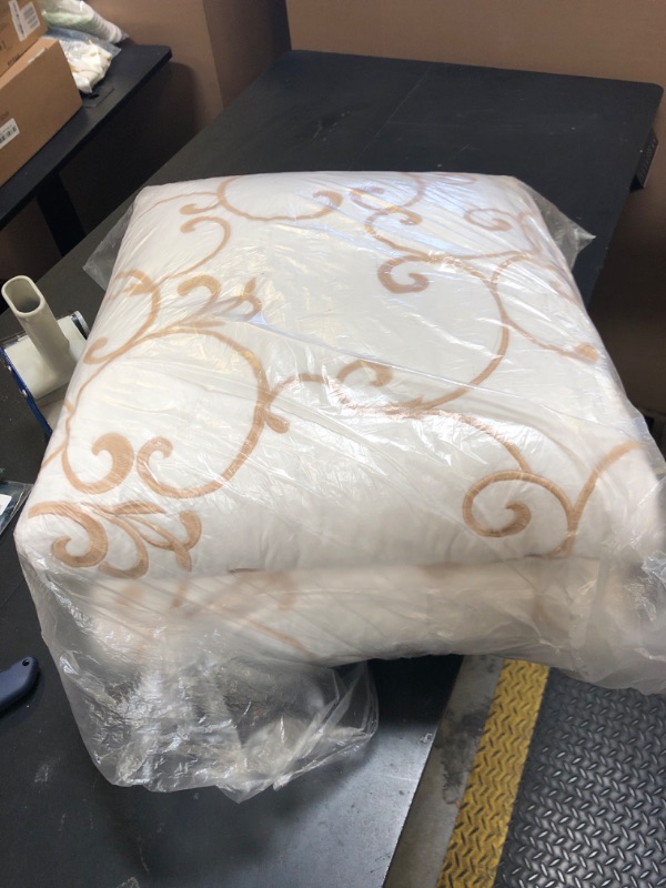 Photo 1 of Bedduvit 100% Cotton 120"x120" Oversized California King Bedspread Coverlet Set - 3 Piece Bedspreads Cal King Size Oversized King Quilt Bedding Set, Vintage Embroidery Vine Extra Large Quilt, Beige