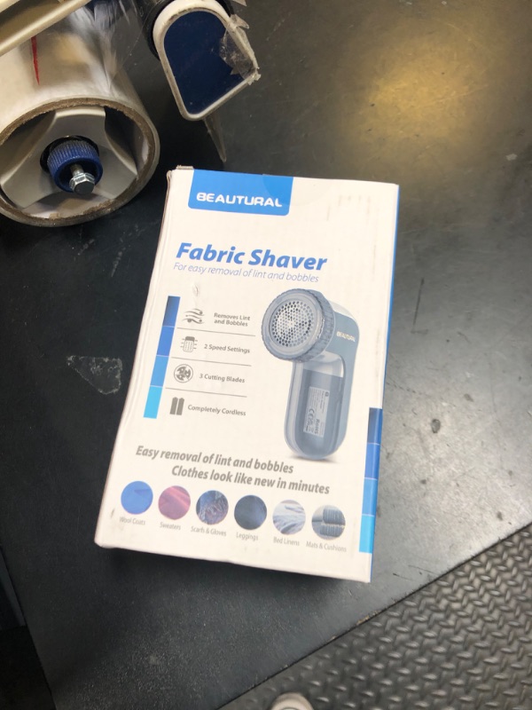Photo 1 of BEAUTURAL Fabric Shaver and Lint Remover, Sweater Defuzzer with 2-Speeds, 2 Replaceable Stainless Steel Blades, Battery Operated, Remove Clothes Fuzz, Lint Balls, Pills, Bobbles Gray