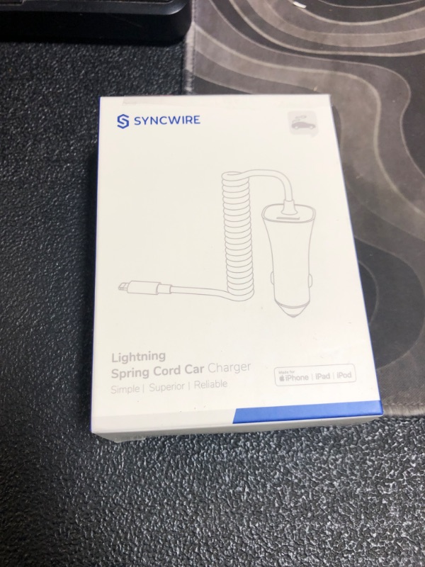 Photo 1 of [Apple MFi Certified] Syncwire iPhone Car Charger 32W Super Fast Car Phone Charger Cigarette Lighter USB Car Adapter with Build-in 5FT Coiled Lightning Cable for Apple iPhone 14/13/12/11/XR/Max, iPad