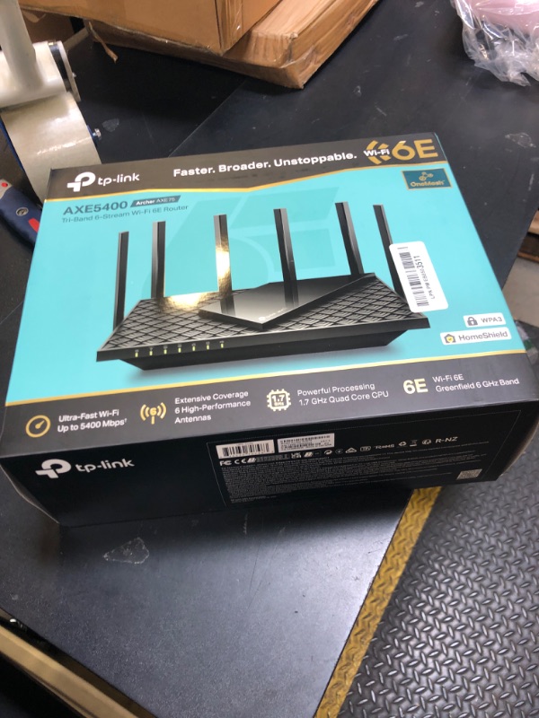 Photo 1 of TP-Link AXE5400 Tri-Band WiFi 6E Router (Archer AXE75)- Gigabit Wireless Internet Router, ax Router for Gaming, VPN Router, OneMesh, WPA3, Black
