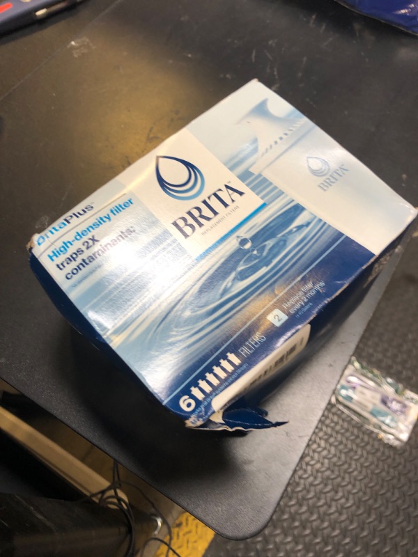 Photo 1 of Brita Plus Water Filter, BPA-Free, High-Density Replacement Filter for Pitchers and Dispensers, Reduces 2x Contaminants*, Lasts Two Months or 40 Gallons, Includes 6 Filters