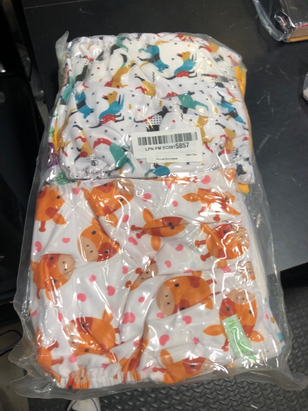 Photo 1 of wegreeco Cloth Diapers 6 Pack with 6 Inserts & 1 Wet Bag, Washable Cloth Diapers for Babies, One Size Adjustable Reusable (Bright Animals)