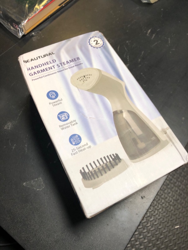 Photo 1 of BEAUTURAL Steamer for Clothes, Travel Handheld Clothing Steamer for Garments, 25-Second Fast Heat-up, Portable and Compact Design, Removes Wrinkles from Fabrics (Only for 120V)