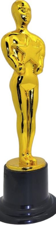 Photo 1 of Zugar Land Gold Award Trophies (2 Pack) (6 Inches Tall) Bulk Golden Plastic Statues. Standing Man Award Holding a Large Star Trophy for Movie Sport Ceremony Birthday Prize (Gold Award Trophy, 2 Pcs)