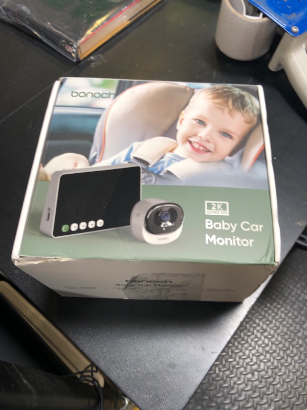 Photo 1 of bonoch 5" 1440P Baby Car Camera - 360 Degree Rotating Wide View Backseat Mirror, USB Powered with Charger, Easy Setup Baby Rear Facing Car Seat Camera, Night Vision