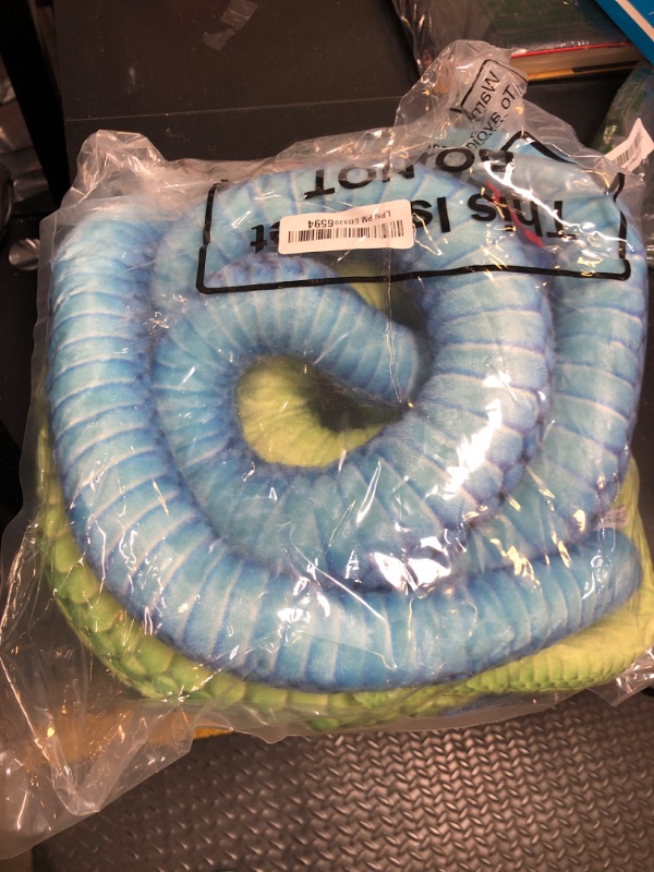 Photo 1 of Hiboom 2 Pcs Giant Boa Constrictor Plush Snake Stuffed Animal, 80 Inch Lifelike Giant Snake Plush Toy Realistic Stuffed Snake for Birthday Party Gifts Decorations Halloween Prank Props, Green and Blue